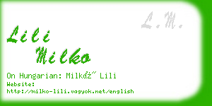 lili milko business card